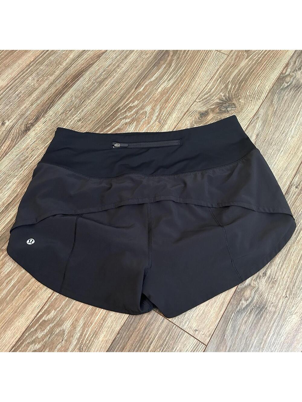 LULULEMON Speed Running Shorts Black Size 8 Athleisure Athletic Sporty